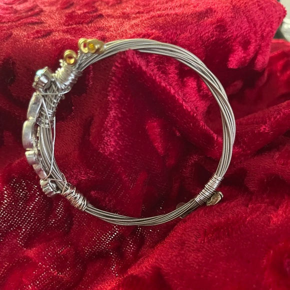 Guitar String Silver and Gold‎ Bracelet Fleur-de-lis - Picture 4 of 4